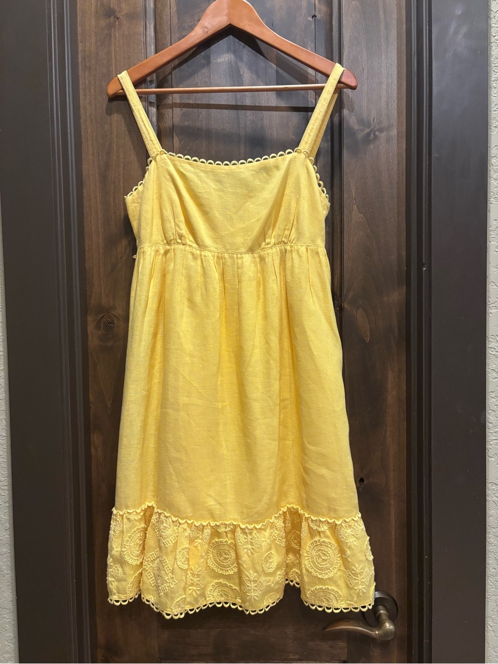 Juicy Couture Yellow Sleeveless Embroidered Hem Sundress